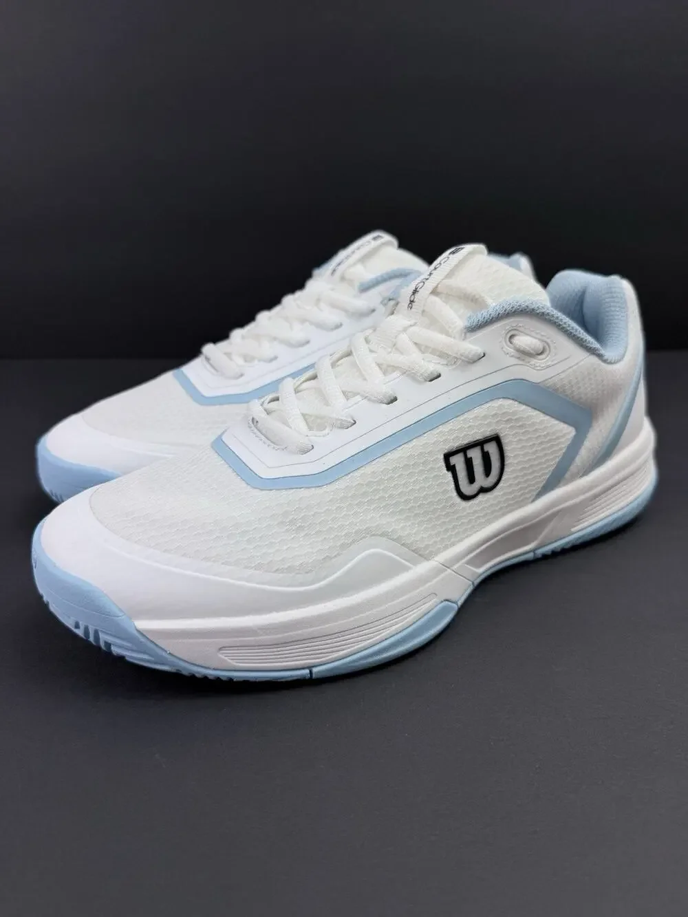 Wilson Court Glide Women’s 8.5 Tennis Shoes White Blue WRS339830 New No Box